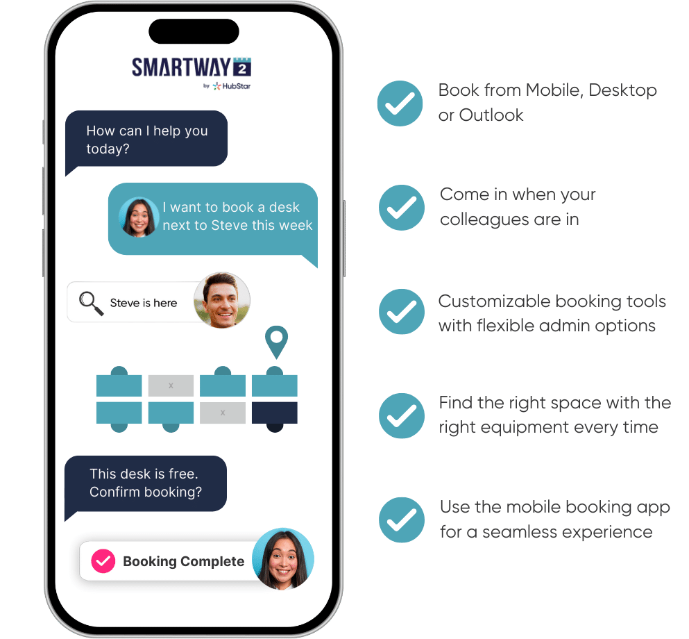 Mobile desk booking app for the hybrid workplace